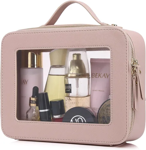 Miniatura 80 de Pinkmik Pequeña bolsa de maquillaje, mini estuche transparente para maquillaje y neceser con cremallera, organizador de bolsos para mujer
