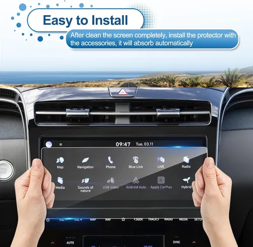 Miniatura 7 de Protector de pantalla Tucson 2022 2023 2024 para Hyundai Tucson (XRT/N Line/Limited/SEL/SEL Convenience) Pantalla táctil de 10.25 pulgadas, vidrio