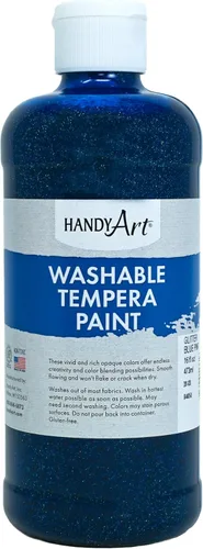 Miniatura 9 de Handy Art Pintura lavable con purpurina de 8 onzas, azul