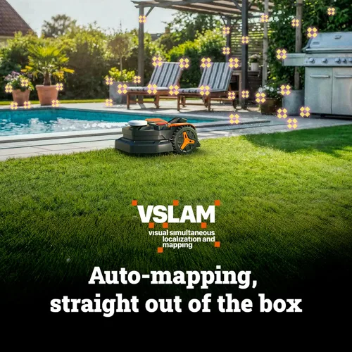 Miniatura 4 de WORX Landroid Vision Cloud Robot cortacésped, sin alambre perimetral, robot cortacésped para 1/4 acre, evitar obstáculos con IA y navegación