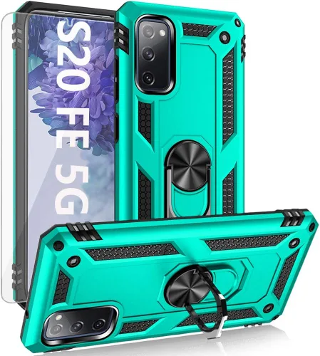Miniatura 8 de Funda para Galaxy S20 FE con protector de pantalla HD, [grado militar] Soporte de coche híbrido PC duro TPU suave a prueba de golpes funda