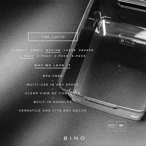 Miniatura 2 de BINO THE LUCID COLLECTION - Contenedores de almacenamiento de plástico, medianos – Paquete de 12 unidades Contenedores organizadores multiusos