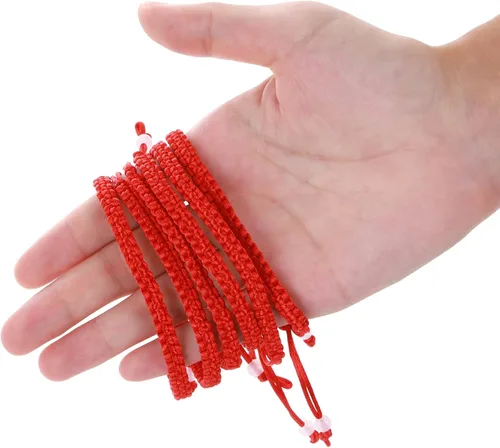Miniatura 7 de Yolev 8 pulseras de cuerda roja de protección de cordón rojo, pulseras de amuleto hechas a mano, pulsera de amistad anudada Cabalá de la suerte