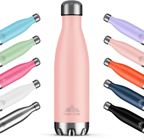 Miniatura 16 de Mont-Clair H2O - Botella de agua de acero inoxidable aislada al vacío, sin BPA, botella de bebidas frías 12 horas y calientes las 24 horas, metal