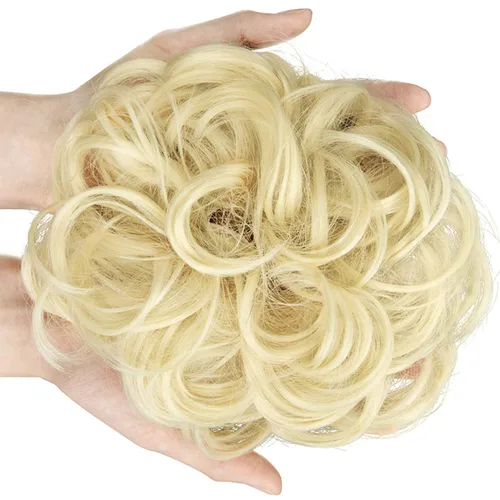 Miniatura 3 de Extensiones de cabello desordenado, coleta, peinado recogido, Moño, Mezcla de blanqueador negro y café.
