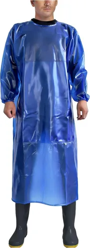 Miniatura 12 de SUJAN Traje Antisalpicaduras Delantal Impermeable Resistente a Químicos, Mono de PVC de Manga Larga Azul real
