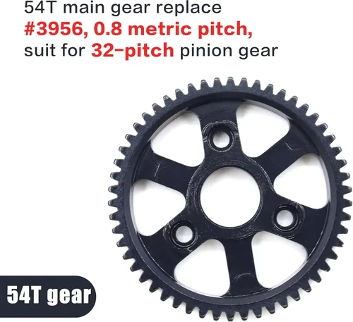 Miniatura 3 de Engranaje principal de acero endurecido 54T para 1/10 Traxxas Slash Traxxas Rustler Traxxas Stampede Platinum 4x4 VXL 2WD Jato Rally E-REVO Summit