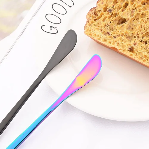 Miniatura 4 de Puzhler 8 piezas de cuchillo de mantequilla de espejo cuchillo de postre de queso cuchillo de mermelada de acero inoxidable cuchillo de cocina
