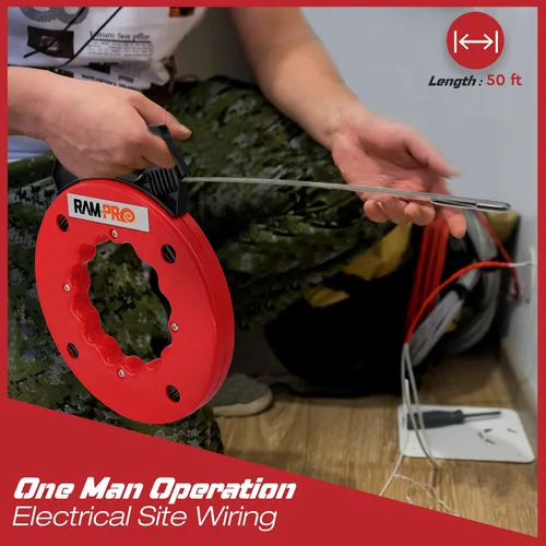 Miniatura 2 de Fish Tape Wire Puller 50ft - Easy to use Cable Puller Tool with Double Loop Tip - Flexible Wire Fishing Tools for Walls and Electrical Conduit - 1/8