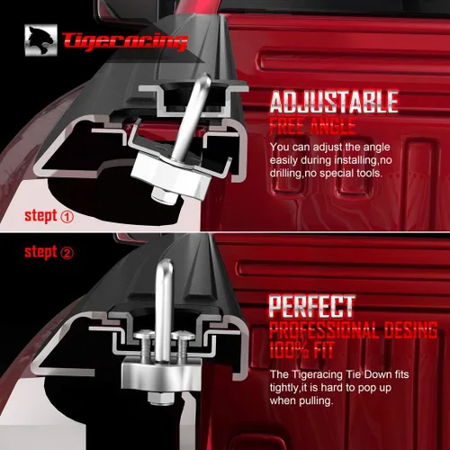 Miniatura 5 de Anclajes de amarre retráctiles para caja de camioneta, anillo en D lateral superior de metal compatible con Ram 1500 2500 3500 1995-2018,