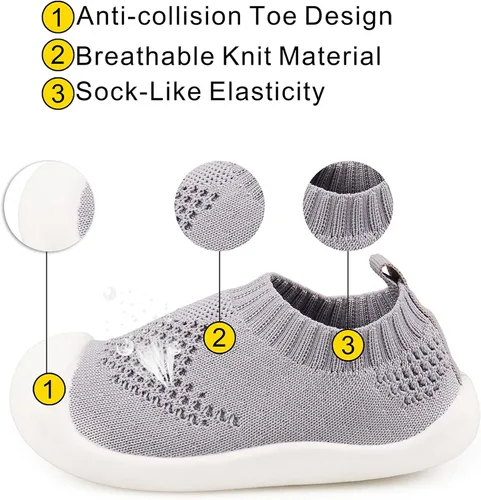 Miniatura 3 de Zapatos para bebés de 1 a 4 años, zapatos para niños pequeños, zapatos para niños y niñas, suela suave, tela de algodón antideslizante, malla