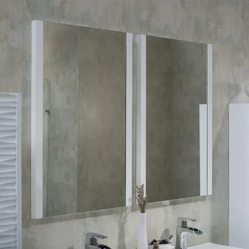 Miniatura 9 de BLOSSOM Tocador de baño blanco de 48 pulgadas con fregadero, tocador de baño flotante de madera con fregadero de 48 pulgadas, espejo, gabinete