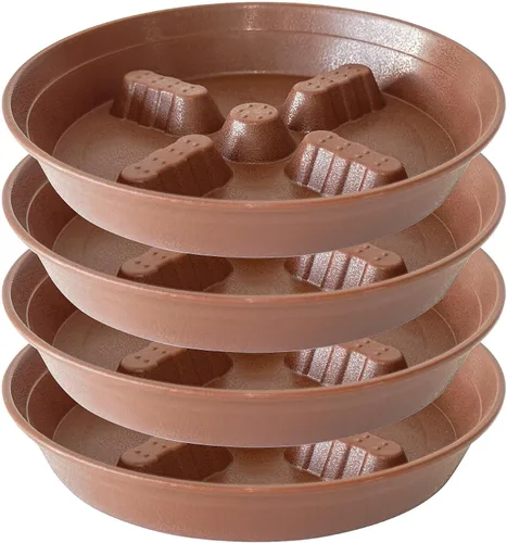 Miniatura 21 de Paquete de 4 platillos para plantas de 8 pulgadas, 10, 12, 14, 17 pulgadas, soporte para plantas de plástico para interiores y exteriores, bandejas