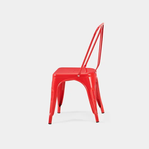 Miniatura 9 de AC Pacific Sillas de comedor de metal industrial de 18 pulgadas de altura, asiento apilable de cocina o bar, diseño moderno y duradero, muebles