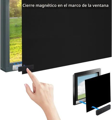 Miniatura 5 de Accesorio para Persianas Opacas, 12 Pares de Cierre Magnético con Adhesivo (Tablero Metálico con Adhesivo + Tablero Magnético Negro sin Adhesivo)