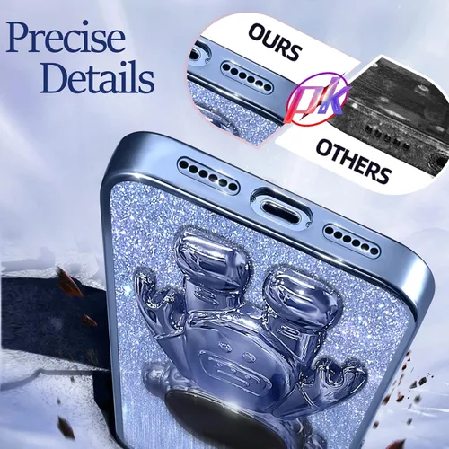 Miniatura 136 de Buleens Funda para iPhone 11 Pro Max Astronauta, Fundas Transparentes para iPhone 11 ProMax con Papel con Purpurina y Soporte de Astronauta, Mujeres