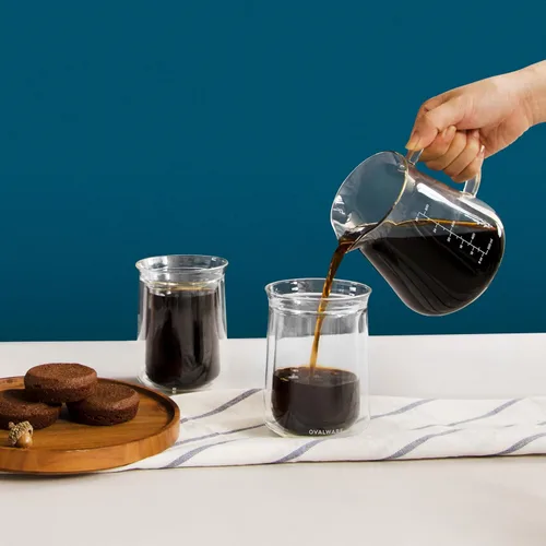 Miniatura 7 de Glass Range - Servidor de café para verter sobre café y té, 20.3 fl oz/20oz Ovalware apto para microondas y resistente al calor, cuerpo de vidrio