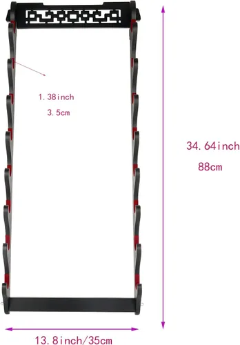 Miniatura 2 de Soporte de espada katana con montaje en pared - Expositor de espada samurái de 8 niveles, soporte de pared para wakizashi y tanto, soporte
