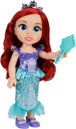 Muñeca Disney Princess, mi amiga, Ariel de 14 pulgadas de alto. Incluye traje extraíble, tiara, zapatos y cepillo