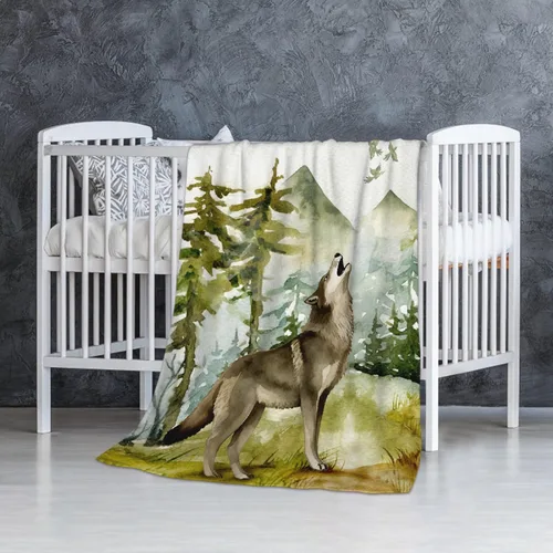 Miniatura 16 de Manta de bebé de hojas de lobo, manta súper suave para niños y niñas, regalos para recién nacidos, acogedora manta de recepción de bebé, manta