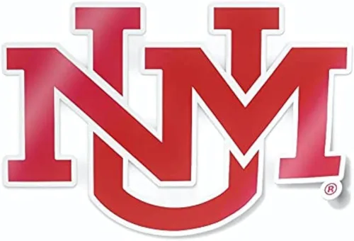Adhesivo de vinilo rojo resistente a la intemperie de Lobos de la Universidad de Nuevo México de la UNM Nudge Printing