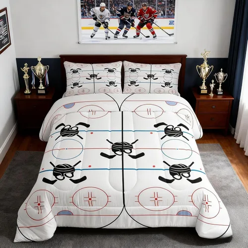 Miniatura 48 de Homewish Juego de edredón de juegos deportivos de pelota, tamaño twin, juego de ropa de cama de béisbol y baloncesto, 2 piezas para niños
