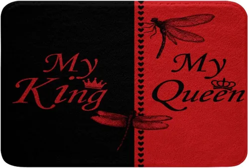 Miniatura 14 de Erosebridal King Crown - Tapete de baño vintage negro y gris, tapete romántico para el día de San Valentín, para exteriores, 16 x 24 pulgadas