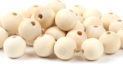 Miniatura 6 de 300 cuentas espaciadoras de madera de 0.315 pulgadas – Cuentas sueltas redondas de madera natural sin terminar