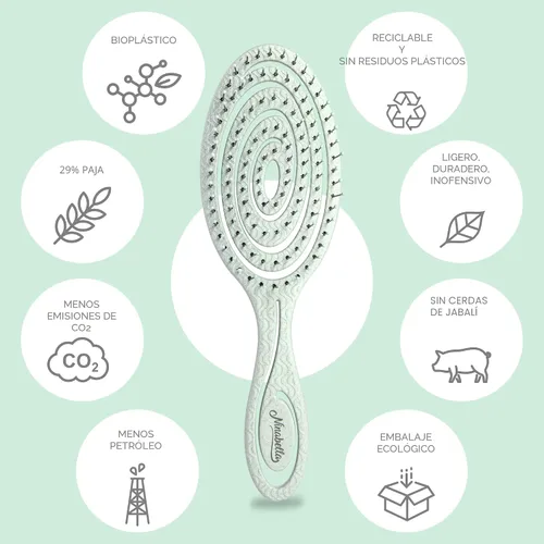 Miniatura 4 de Ninabella Cepillo desenredante para cabello para mujeres y hombres, no tira, cepillos alisadores para cabello lacio y rizado, cepillo desenredante