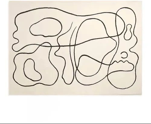 Alfombras abstractas modernas, alfombra grande y esponjosa, alfombras decorativas color crema para dormitorio, sala de estar, 47.2 x 63.0 in
