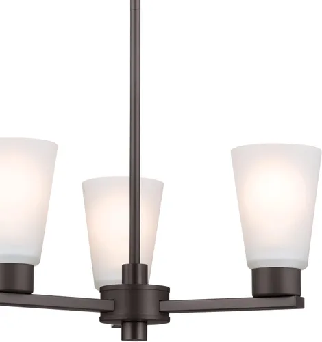 Miniatura 3 de Kichler Stamos - Candelabro de 3 luces, lámpara de techo moderna para sala de estar, comedor, dormitorio o vestíbulo, en bronce envejecido®