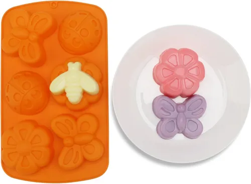 Miniatura 5 de Beasea Moldes de silicona para jabón, 2 moldes para pastel de mariposa, moldes para jabón, bandeja de hielo de silicona, para manualidades