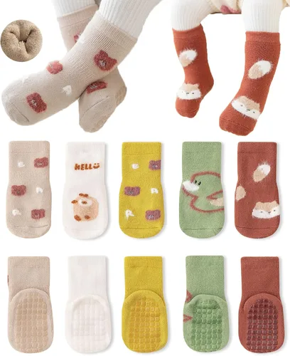 Miniatura 8 de Calcetines antideslizantes para bebés, calcetines cálidos y gruesos para niños, calcetines de tobillo para niñas, niños, recién nacidos, bebés