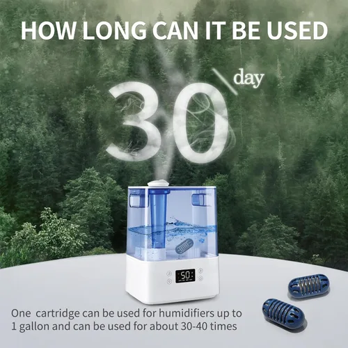 Miniatura 6 de Paquete de 12 cartuchos de desmineralización para humidificador compatible con HoMedics Total-Comfort, tabletas de desmineralización y filtro