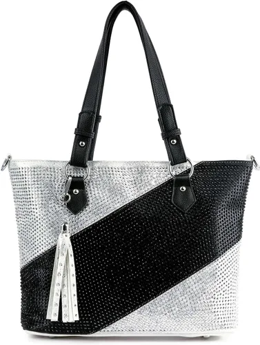 Miniatura 2 de Bolso de mano brillante grande de cuero para mujer, extra grande