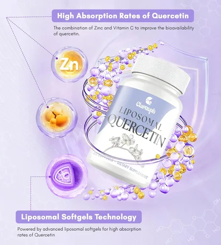 Miniatura 5 de Quercetina con bromelina Suplementos de quercetina liposomal con alta absorción para respiratorio e inmunidad* Quercitina 1000 mg con vitamina C