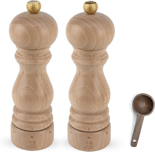 Miniatura 8 de Peugeot Paris u'Select - Molinillo manual de 6 ajustes de madera de haya con cuchara de especias de madera, fabricado en Francia