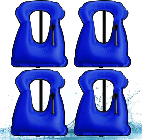 Miniatura 6 de Jerify 4 piezas de chaleco inflable de esnórquel para adultos, chaquetas portátiles de natación, chaquetas ajustables para kayak, chalecos