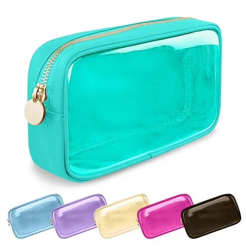 Miniatura 23 de Estuche pequeño para lápices y maquillaje para bolso, lindo estuche de lápices, bolsa de pinceles de maquillaje de nylon con cremallera, estuche