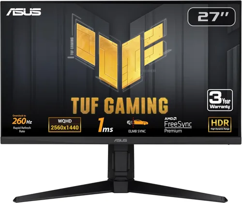 Miniatura 9 de ASUS TUF Gaming Monitor para juegos 2K HDR de 27 pulgadas (VG27AQ) - QHD (2560 x 1440), 165Hz (soporta 144 Hz), 1 ms, desenfoque de movimiento