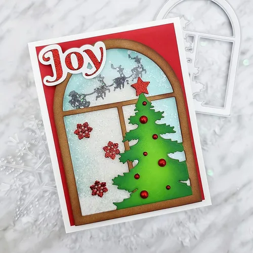 Miniatura 4 de Troqueles de metal para árbol de Navidad y puertas para hacer tarjetas, plantillas de corte para álbumes de recortes, álbum de fotos, papel