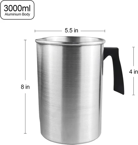 Miniatura 2 de Tarro de cera de fusión de 3 L para vela, olla para hacer velas sin goteo, para adultos, kit de velas de bricolaje con 50 velas de mecha de soporte
