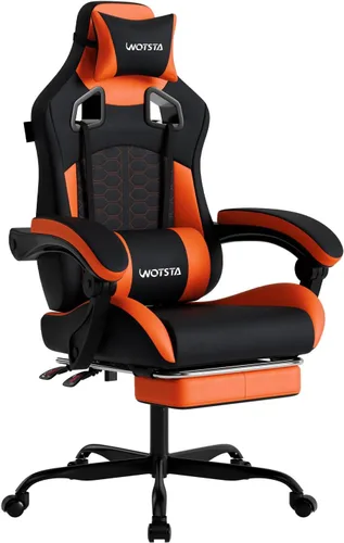 Miniatura 10 de Silla de juegos con reposapiés, sillas de juegos de cuero de PVC ergonómica, silla de jugadores de oficina, reposacabezas soporte lumbar