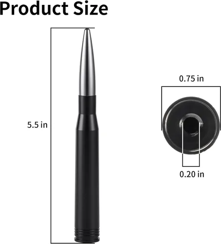 Miniatura 2 de BJSIA Antena universal mejorada para automóvil compatible con Ford, Dodge, Chevrolet, GMC, Jeep, Toyota Truck Antena - Hecha de billet resistente