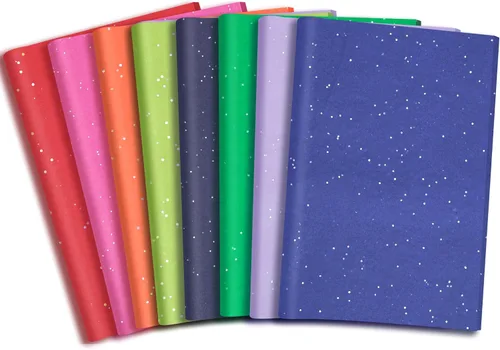 Miniatura 13 de woric 135 hojas de papel de seda blanco para bolsas de regalo de 20 x 14 pulgadas, papel de seda con purpurina para cumpleaños, baby shower, boda