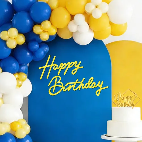 Miniatura 8 de TONIFUL Cartel de feliz cumpleaños para telón de fondo, pancarta de fieltro negro, incluye pegamento de puntos, perfecto para telón de fondo