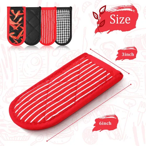 Miniatura 7 de Geiserailie 8 piezas de funda de hierro fundido para mango de sartén resistente al calor, soportes antideslizantes para ollas, asas lavables a