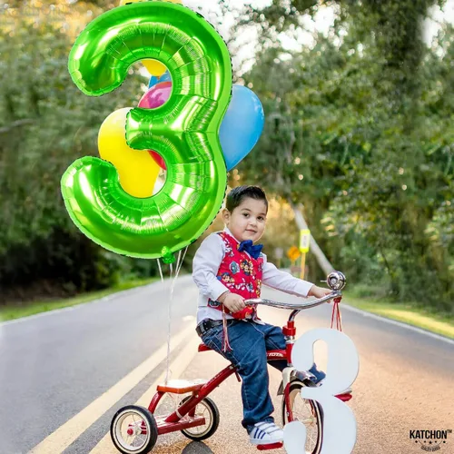 Miniatura 766 de KatchOn, Globo grande azul número 2 de 40 pulgadas Decoraciones de cumpleaños de Baby Shark para niño de 2 años Globo azul número 2 Globo