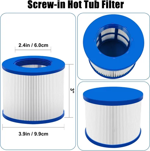 Miniatura 7 de Filtros de bañera de hidromasaje con rosca para Relxtime Spas/ALEKO Jacuzzi/Wejoy Hot Tub Aquaspa/Co-z Spa/Spa/Spas de ondas/CleverSpa, filtro