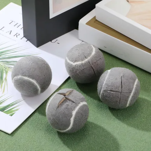 Miniatura 5 de Macarrie 16 pelotas de tenis precortadas para sillas, pelotas de tenis para patas de muebles, para proteger el suelo del aula, cubiertas de patas